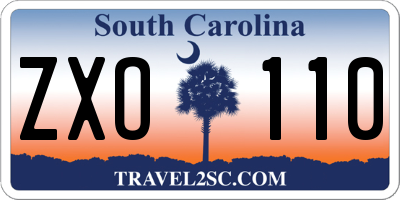SC license plate ZXO110
