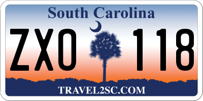 SC license plate ZXO118
