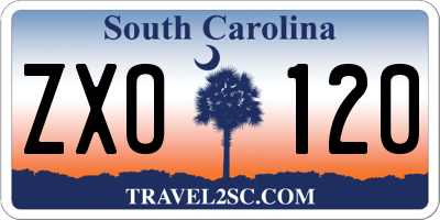 SC license plate ZXO120