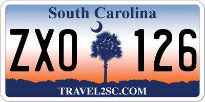 SC license plate ZXO126