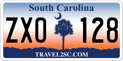 SC license plate ZXO128