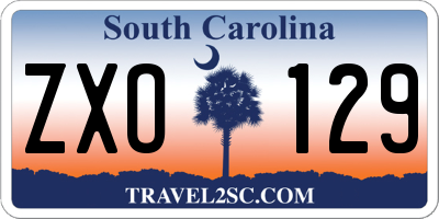 SC license plate ZXO129