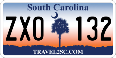 SC license plate ZXO132