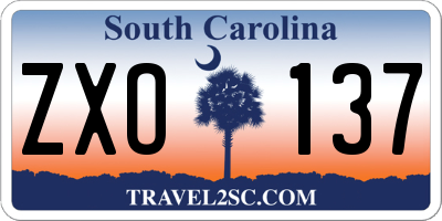SC license plate ZXO137
