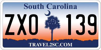 SC license plate ZXO139