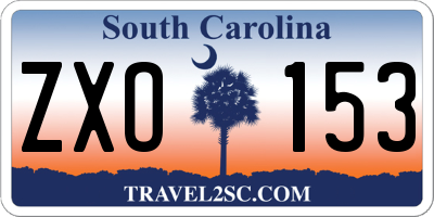 SC license plate ZXO153