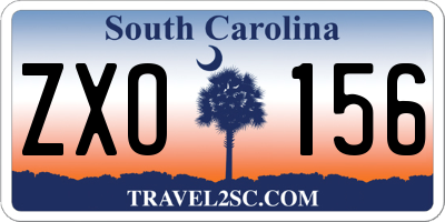 SC license plate ZXO156
