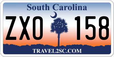 SC license plate ZXO158