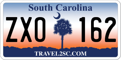SC license plate ZXO162