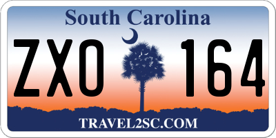 SC license plate ZXO164