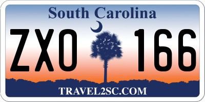 SC license plate ZXO166