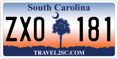 SC license plate ZXO181