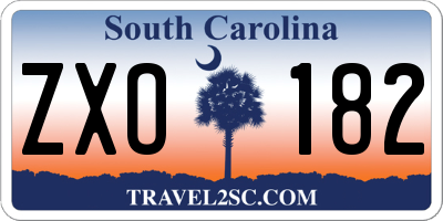 SC license plate ZXO182