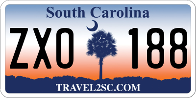 SC license plate ZXO188