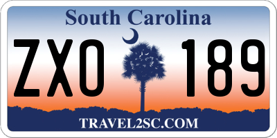SC license plate ZXO189