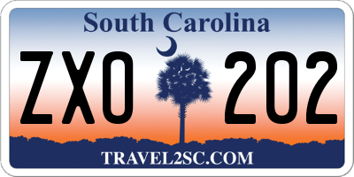 SC license plate ZXO202