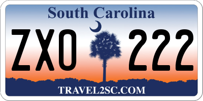 SC license plate ZXO222