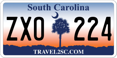 SC license plate ZXO224