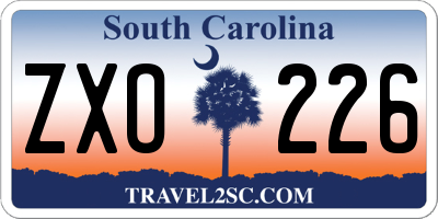 SC license plate ZXO226
