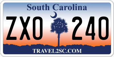 SC license plate ZXO240