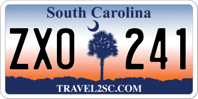 SC license plate ZXO241