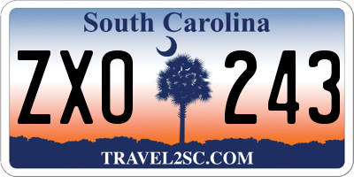 SC license plate ZXO243