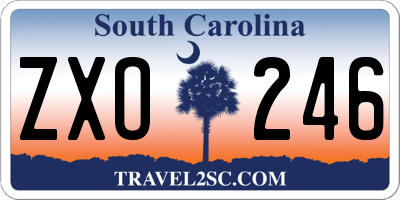 SC license plate ZXO246