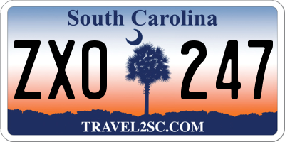 SC license plate ZXO247