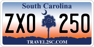 SC license plate ZXO250
