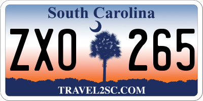 SC license plate ZXO265