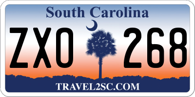 SC license plate ZXO268
