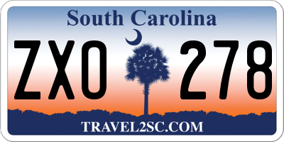 SC license plate ZXO278