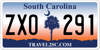 SC license plate ZXO291