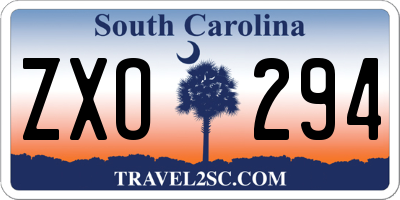 SC license plate ZXO294