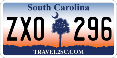 SC license plate ZXO296