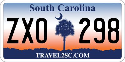 SC license plate ZXO298