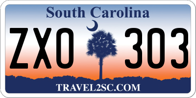 SC license plate ZXO303