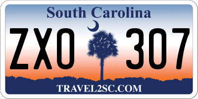 SC license plate ZXO307