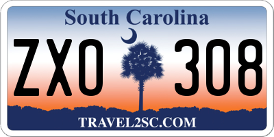 SC license plate ZXO308