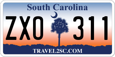 SC license plate ZXO311