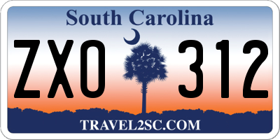 SC license plate ZXO312