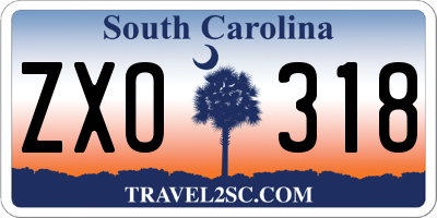 SC license plate ZXO318