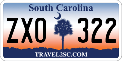 SC license plate ZXO322