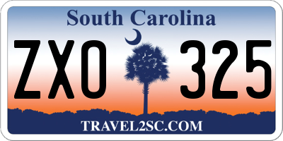 SC license plate ZXO325