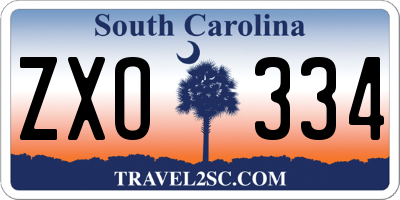 SC license plate ZXO334
