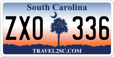 SC license plate ZXO336