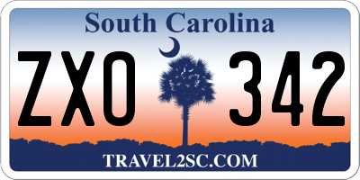 SC license plate ZXO342