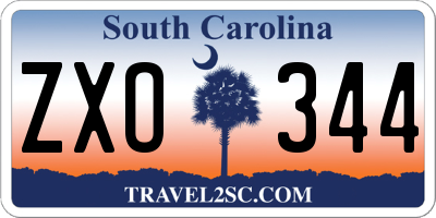 SC license plate ZXO344