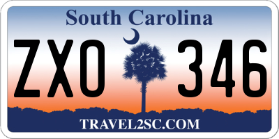 SC license plate ZXO346