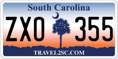 SC license plate ZXO355